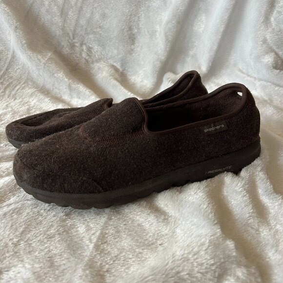 Skechers Memory Foam Slippers Womens Size 8 Brown Form Fit Slip On - Picture 1 of 7